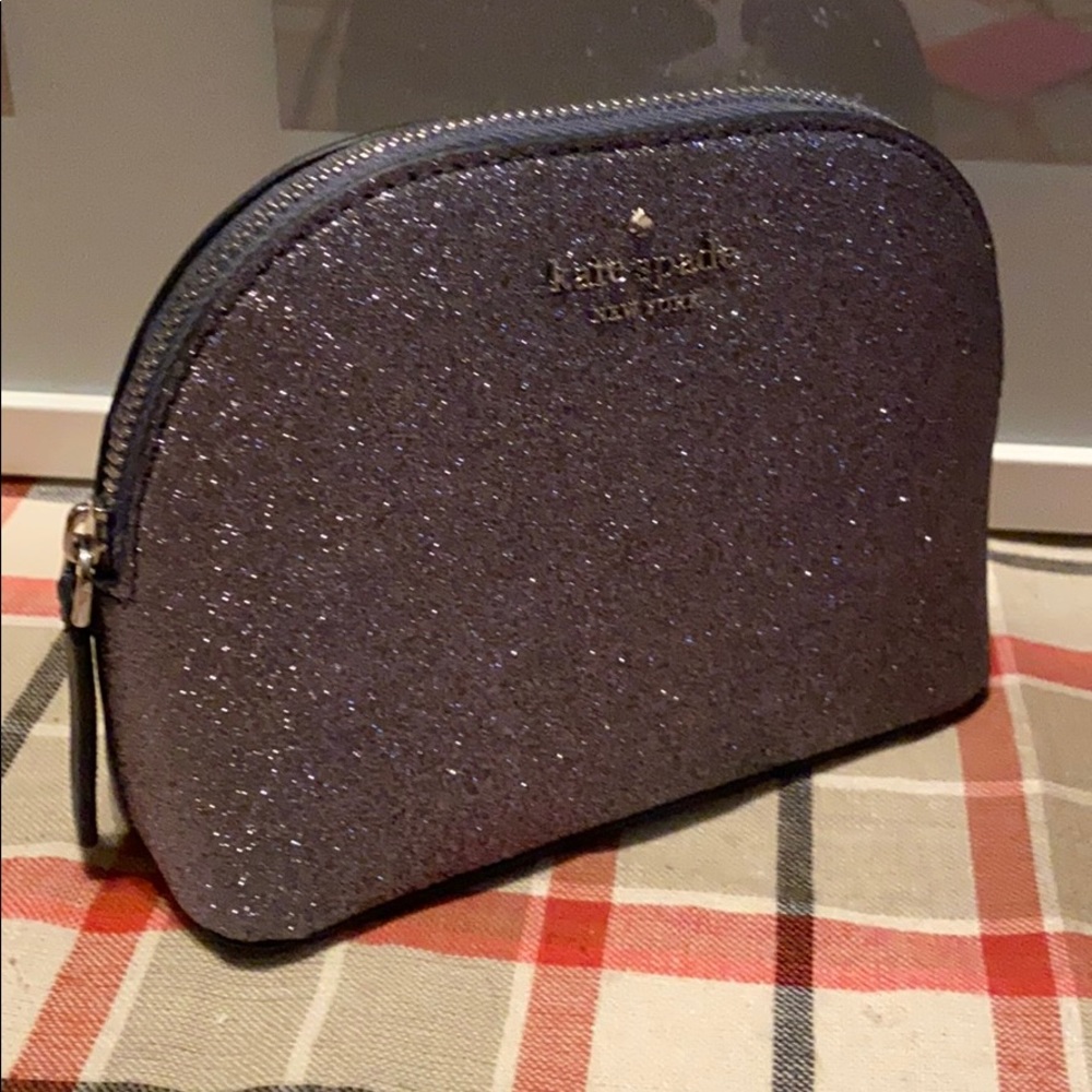 Kate spade makeup purse in space grey silver NWT - Picture 4 of 5